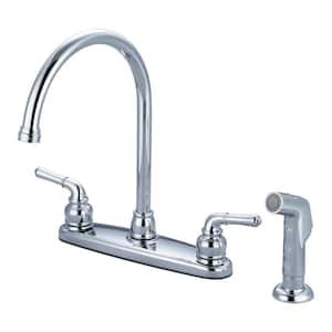 Accent 2-Handle Standard Kitchen Faucet with Sprayer in Chrome