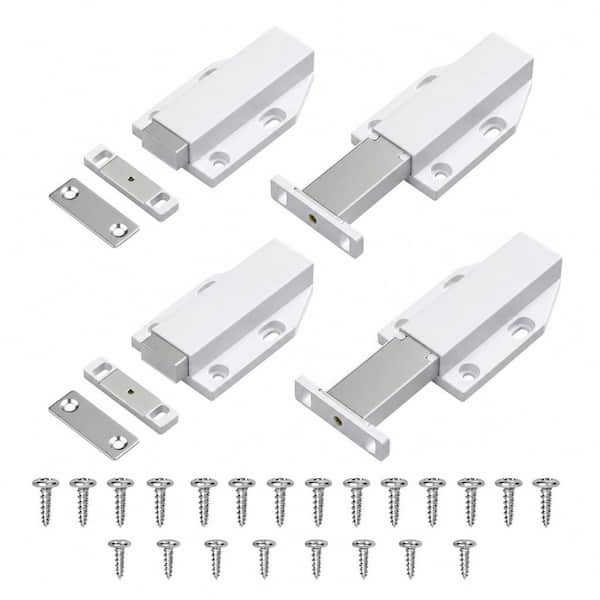 4-Pack Magnetic Push Door Latch Push Magnet Cabinet Catches Touch Latche for Large Door Push Release Latch Drawer Silver