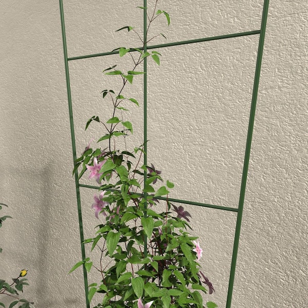 【HENRI EN VARGO】IVY Vigoro 72 in. H Ivy Green Metal Trellis 87221 - The Home Depot