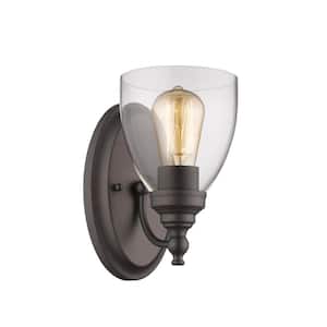 1-Light Chloe Lighting Elissa Transitional 6 in. W Rubbed Bronze Indoor Wall Sconce