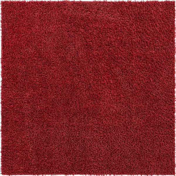 Unique Loom Davos Shag Poppy 7 ft. x 7 ft. Square Area Rug
