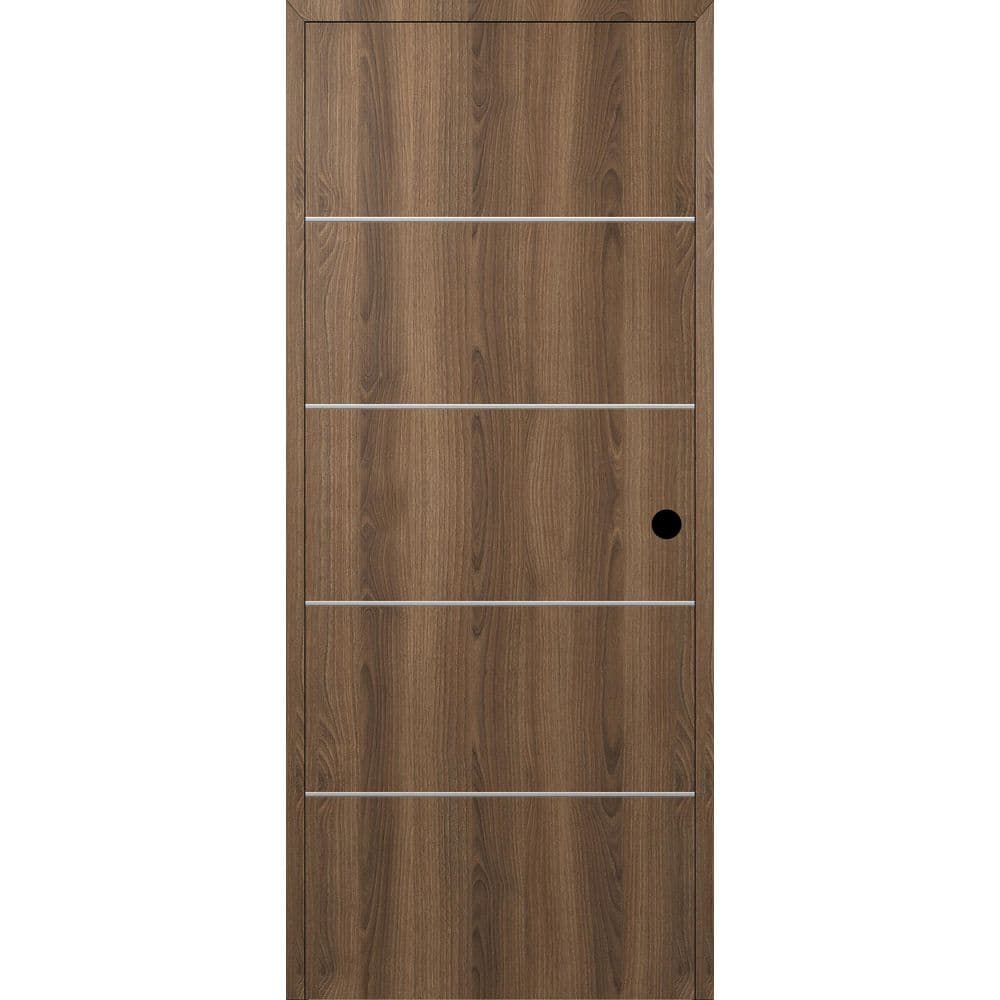 Optima 4H N DIY-Friendly 24 in. х 80 in. Left-Hand Pecan Nutwood Composite Wood Single Prehung Interior Door price history on PriceWatchPro