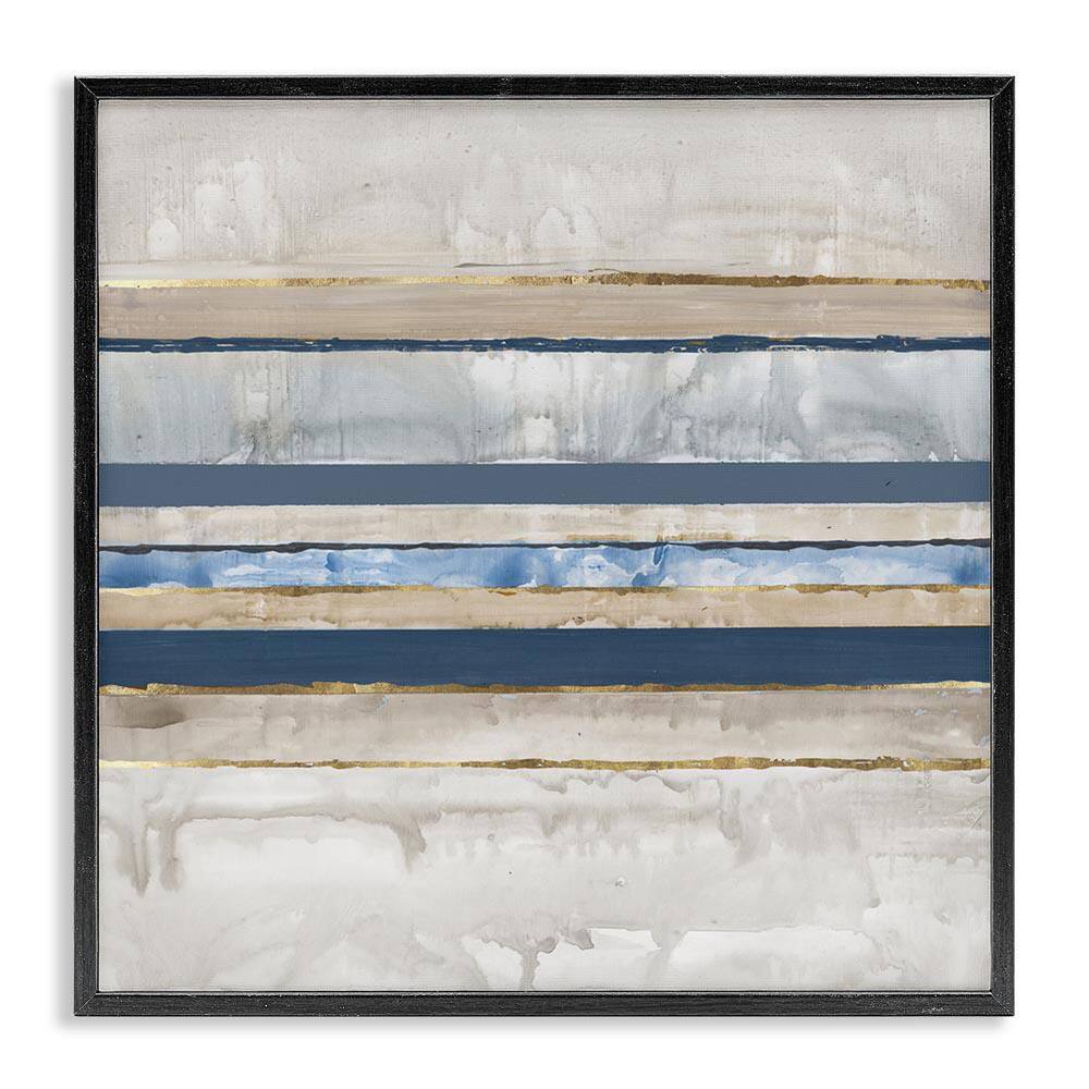 Nautical Tone Stripes by Lera Black Framed Abstract Giclee Art Print 12 in. x 12 in. price history on PriceWatchPro