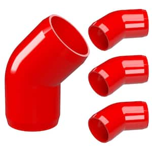 1 in. Furniture Grade PVC 45-Degree Elbow in Red (4-Pack)