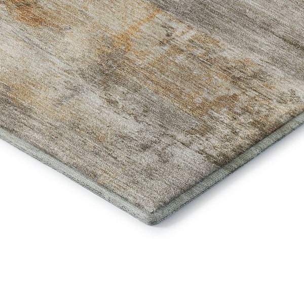 Mayfield Premium Machine Washable Abstract AMF2146 Brown 2 ft. x 7 ft. Runner Rug
