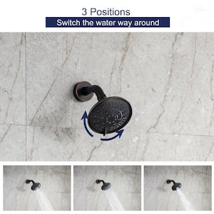 Single Handle 1-Spray Shower Faucet 1.8 GPM with Anti Sclad Valve High Pressure 3 Modes Shower Head in Oil Rubbed Bronze