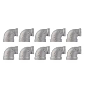 1/2 in. x 1/4 in. Black Iron Reducing 90-Degree Elbow Fitting (10-Pack)