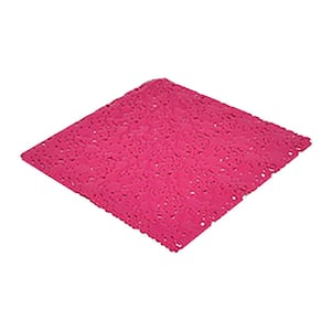 Bubbles Non-Slip Square Shower Mat Solid Pink 20″L X 20″W