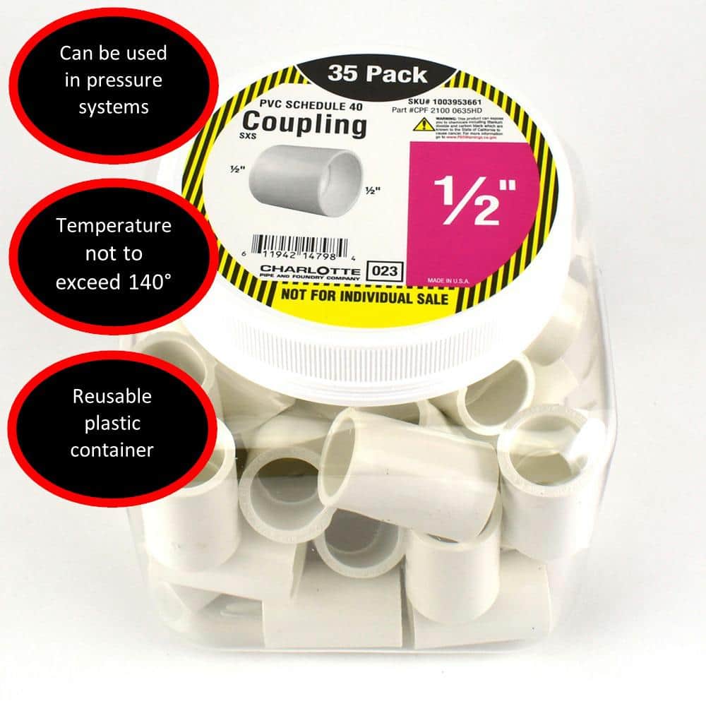 1/2 in. PVC Coupling S x S Pro Pack (35-Pack) price history on PriceWatchPro
