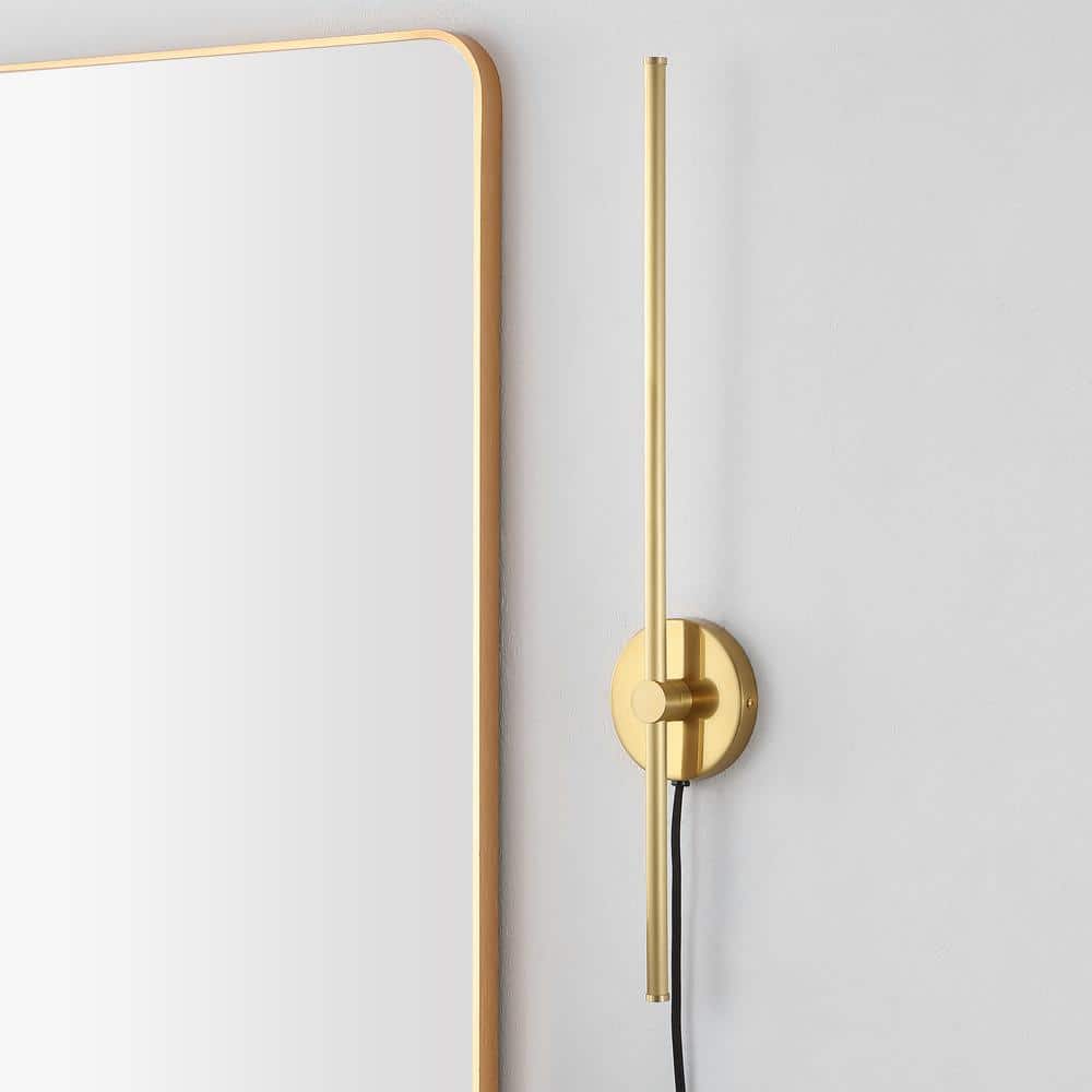 Anton 27.25" Brass Gold Modern Adjustable LED Wall Sconce