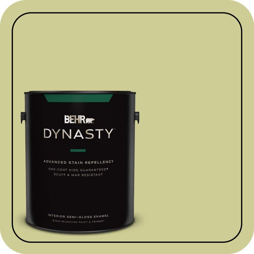 1 gal. #400D-4 Corn Husk Green Semi-Gloss Enamel Interior Stain-Blocking Paint & Primer price history on PriceWatchPro