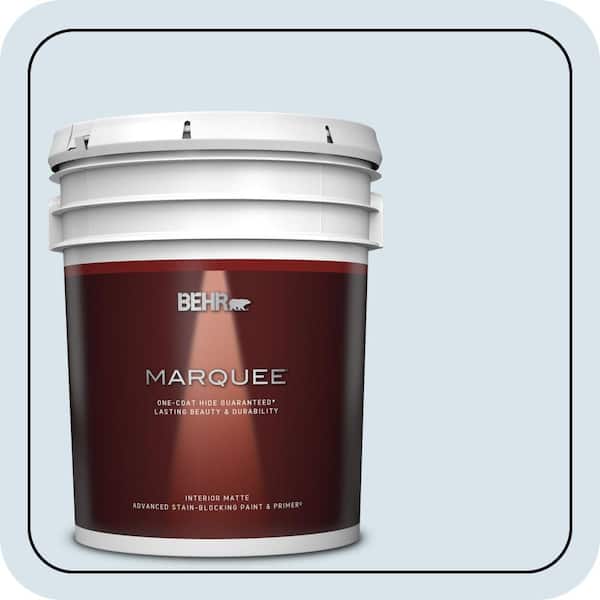 BEHR MARQUEE 5 gal. #570C-1 Arctic Shadow Matte Interior Paint & Primer