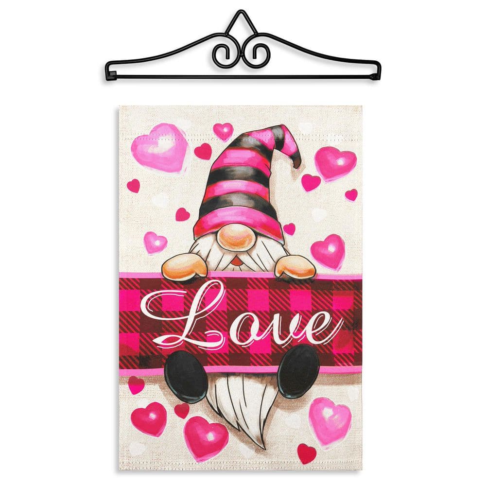 1 ft. x 1.5 ft. Polyester Happy Valentine's Day Love Gnome 2-Sided Garden Flag with 1.2 ft. Black Iron Hanger price history on PriceWatchPro