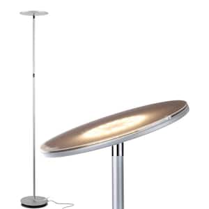 Sky 63 in. Platinum Silver Torchiere LED Floor Lamp