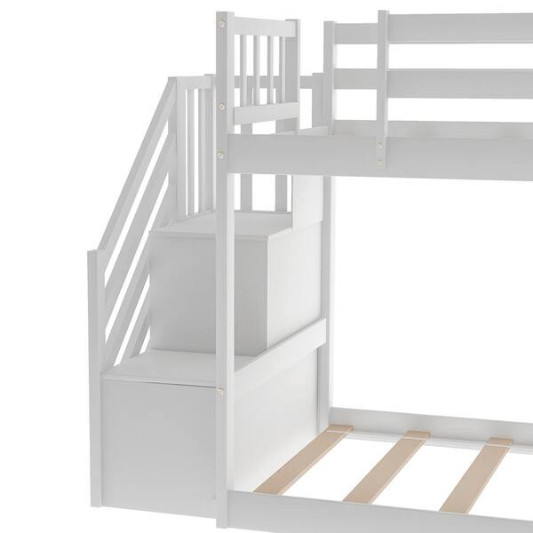 Harper Bright Designs White Twin Over, Doll Bunk Bed With Slide