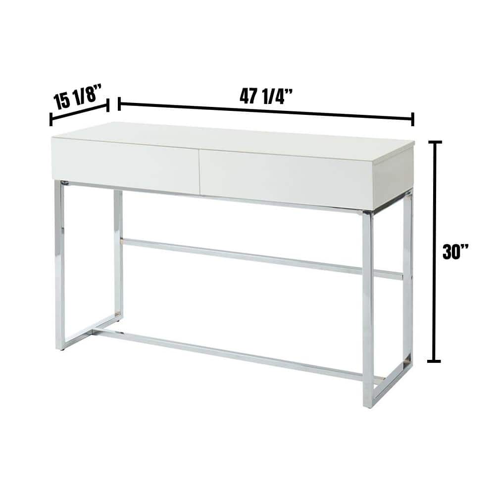 William's Home Furnishing Juni 48 in. White Standard Rectangle Wood ...