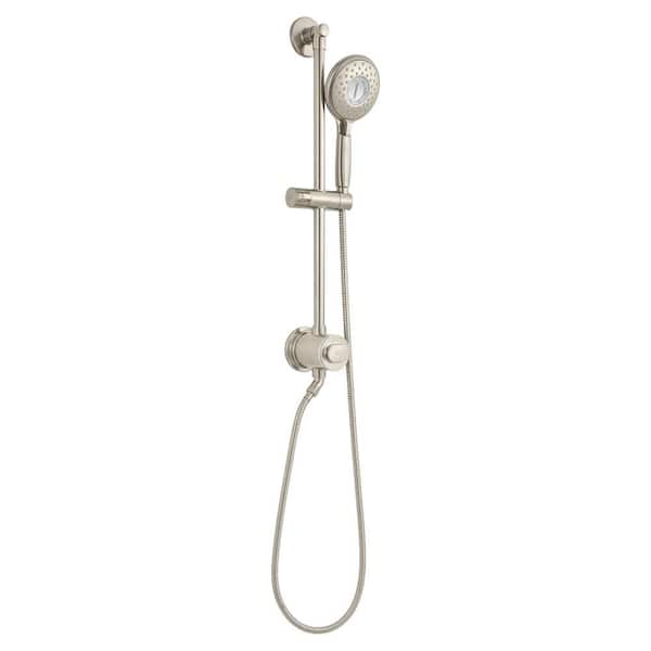 American Standard Spectra 4-Spray Round High Pressure Hand Shower Rail System with Filter in Brushed Nickel