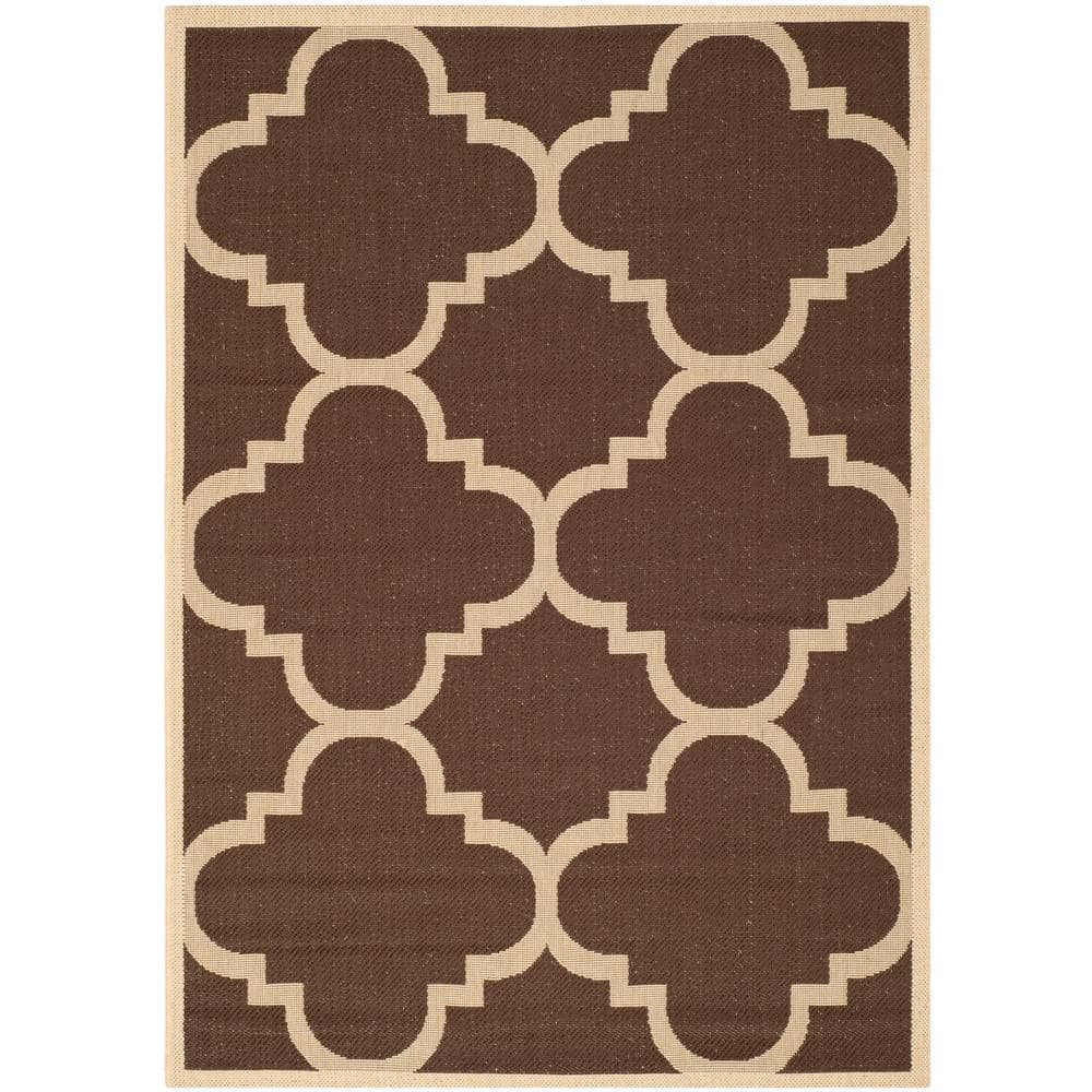 Dark Brown Synthetic Reversible Outdoor Area Rug