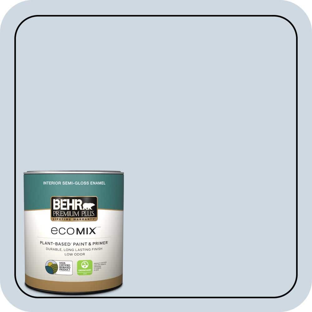 1 qt. #S520-1 Pale Cornflower Semi-Gloss Enamel EcoMix Plant-Based Interior Paint & Primer product image for price tracking