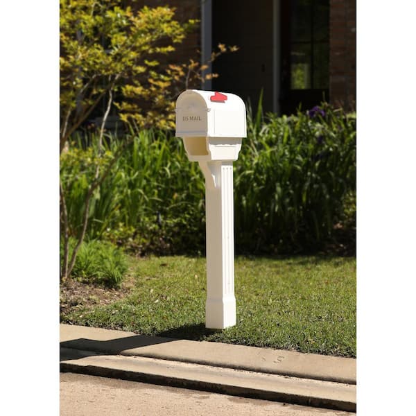 Highwood Hazleton Recycled Plastic Mailbox Post in White AD-MLBX1-WHE - The  Home Depot