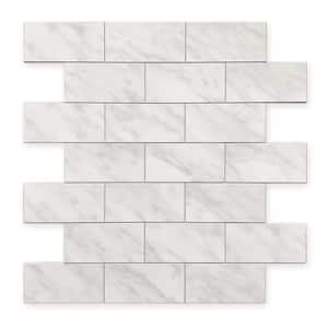 DIP Light Travertine Subway Tile 12 in. x 12 in. Self-Adhesive PVC Backsplash