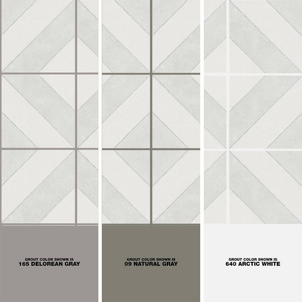 Tarantino Encaustic-Inspired 9" Square Glazed Porcelain Tile, Gray