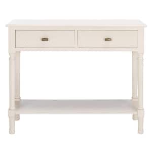 Halton 35.5 in. Rustic White 2-Drawer Console Table