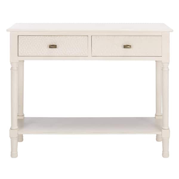 Distressed White 2 Drawer Console Table, Safavieh Console Table White