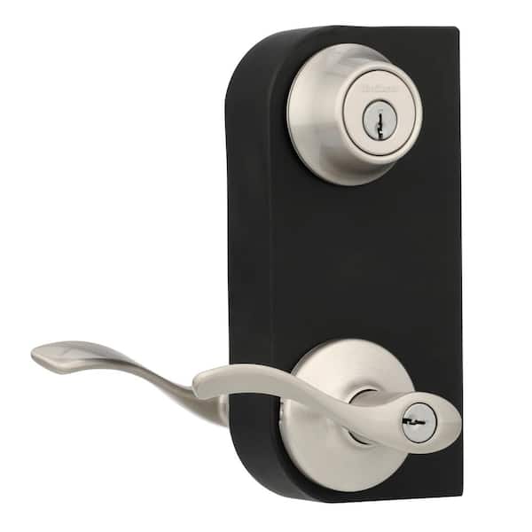 Kwikset Balboa Door Lock Knob Pack Satin Nickel Exterior Entry Door Lever Metal 