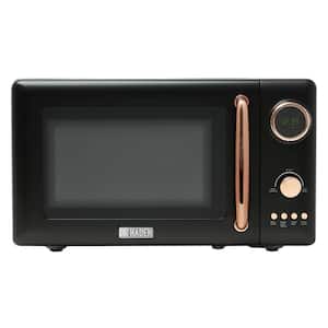 Modern 17.75 in. Width 0.7 cu.ft. Black and Copper Vintage Retro 700-Watt Countertop Microwave