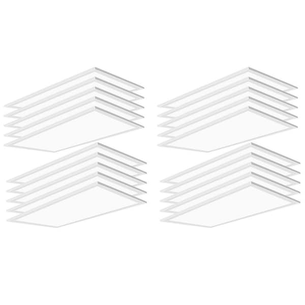 Bieuoram 2 ft. x 4 ft. 7800 Lumens Integrated LED Panel Light, 5000K White Color (20-Pack)
