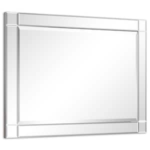 Medium Rectangle Clear Beveled Glass Contemporary Mirror (40 in. H x 30 in. W)