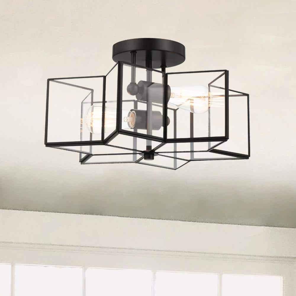Elegant Starburst Black Glass LED Vanity Light 16.14''