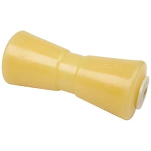 12 in. Non-Marking TP Yellow Rubber Keel Roller With 5/8 in. ID Hole