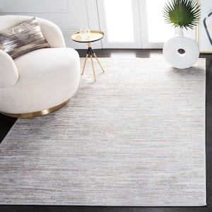Orchard Gray/Gold 5 ft. x 5 ft. Striped Square Area Rug