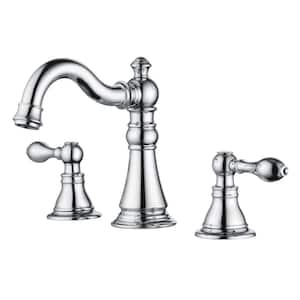 Signature 8 in. Widespread 2-Handle Bathroom Faucet with Drain Assembly, Rust Resist in Polished Chrome