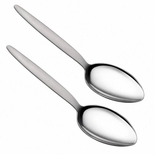 2-Pack 9 in. Stainless Steel Chef Kunz Spoon for Solid Sauce Spoons, Plating, Quenelle and Cooking, Serving and Basting