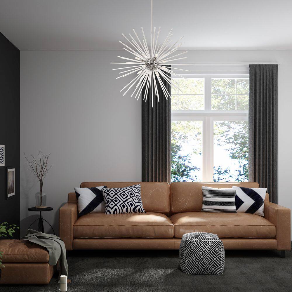 Utopia Elegance 8-Light Polished Chrome Pendant with Clear Crystal Rods