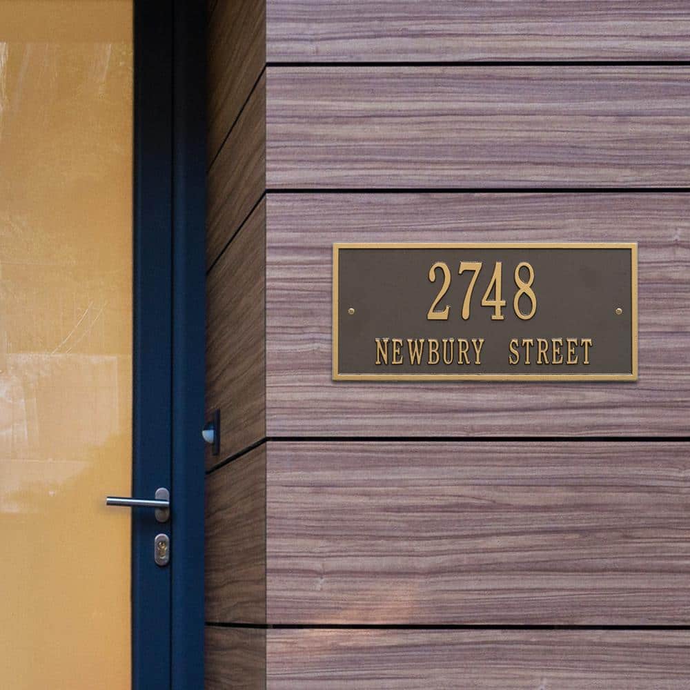 Bronze and Gold Metal Address Plaque