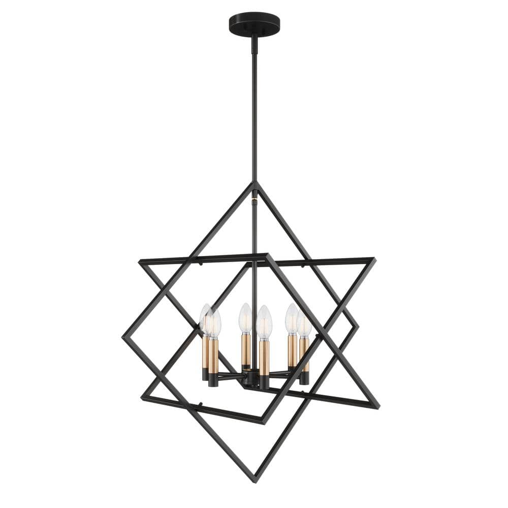 定番の冬ギフト aiwen 27.83 in. 6-Light Vintage Black Lantern Chandelier ライト・ランタン