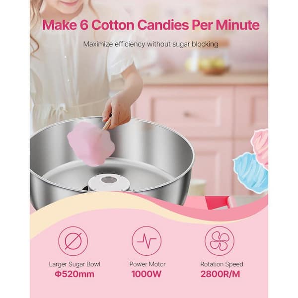SKYSHALO Electric Cotton Candy Machine with Cart 1000-Watt