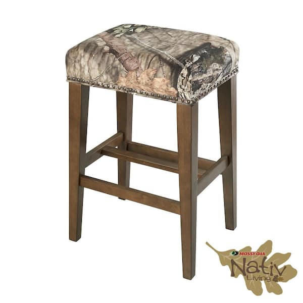 Linon Home Decor The Mossy Oak Nativ Living Backless Barstool with Padded Seat