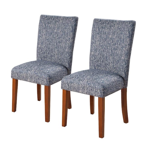 Homepop Parsons Blue And Cream, Blue Patterned Upholstered Dining Chairs