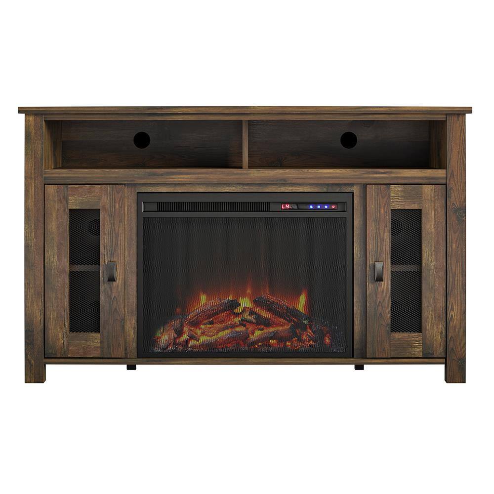 Macona 47.64 in. Electric Fireplace TV Stand for TVs up to 48 in. in Rustic