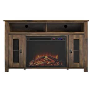 Macona 47.64 in. Electric Fireplace TV Stand for TVs up to 48 in. in Rustic