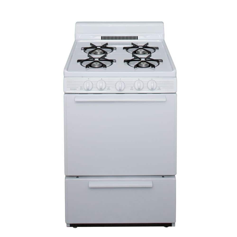 24 in. 2.97 cu. ft. Battery Spark Ignition Gas Range in White