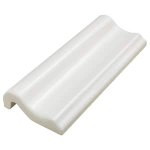 Restore Bright White 2 in. x 6 in. Glossy Ceramic Chair Rail Tile Trim (0.9 sq. ft./Case)