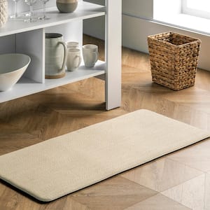 Casual Braided Anti Fatigue Kitchen or Laundry Room Ivory 18 in. x 30 in. Indoor Comfort Mat