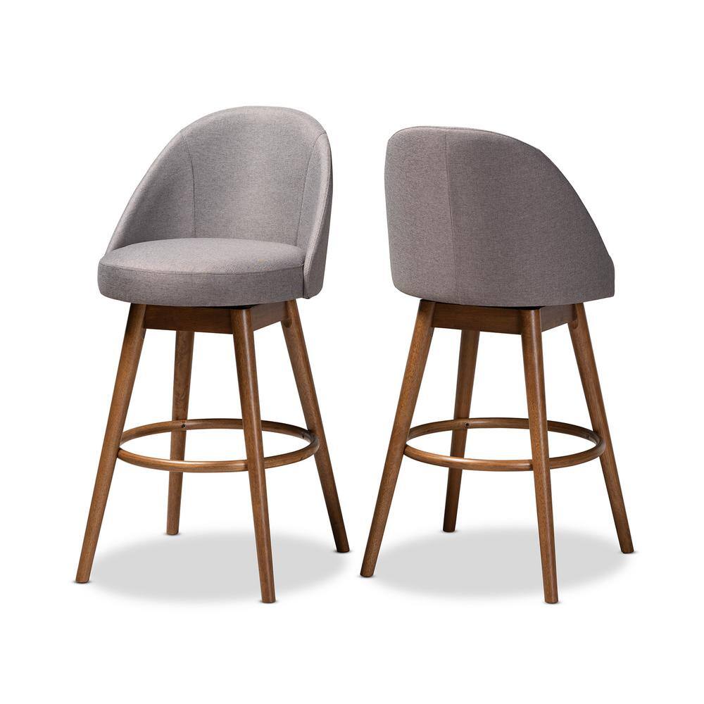 Baxton Studio Carra 41 in. Gray Bar Stool (Set of 2) 1572PC9650HD