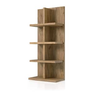 Ankey 31.5 in. Wide Light Oak 4-Shelves Standard Bookcase